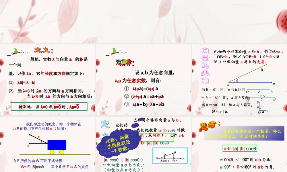 高一数学(平面向量数量积)课件(2) 课件