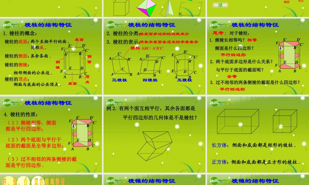 高中数学 11(空间几何体)课件1 新人教A版必修2 课件