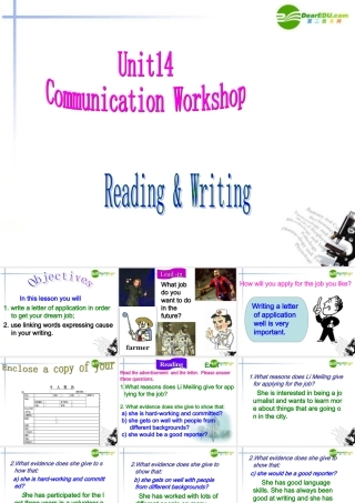 高中英语 Unit 14 Communication Workshop 课件1 北师大版选修5 课件