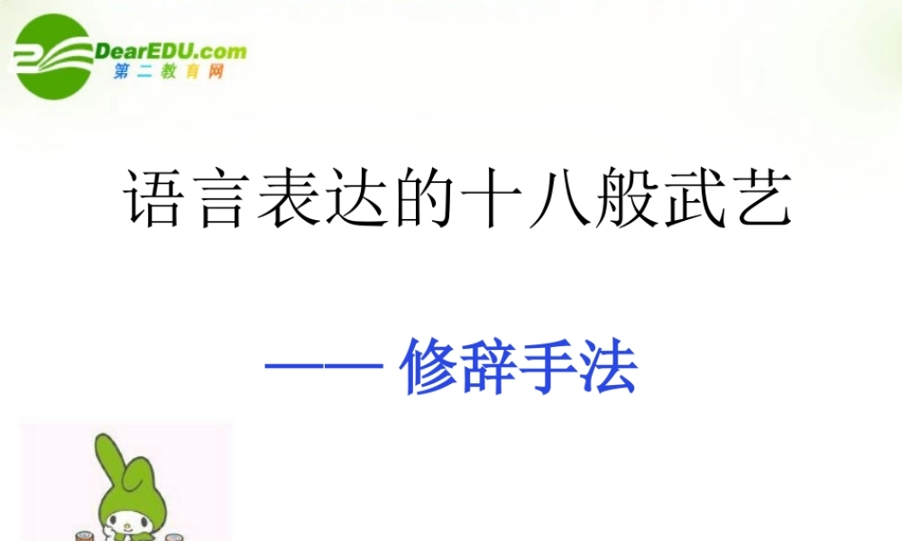 高考语文 语言表达的十八般武艺课件