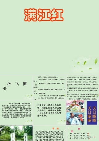 高中语文(满江红)(怒发冲冠)教学课件 苏教版选修(唐诗宋词选读) 课件