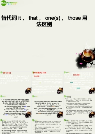高中英语 it、one、that的用法与区别课件 新人教版选修6 课件
