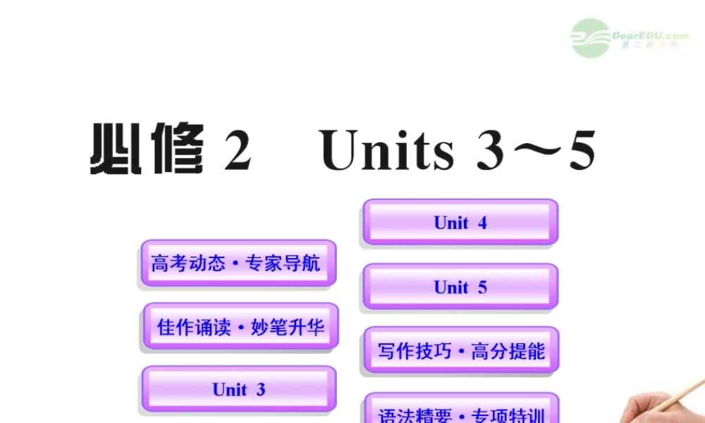 高中英语全程复习方略配套课件 Units 3-5 新人教版必修2  课件