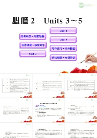 高中英语全程复习方略配套课件 Units 3-5 新人教版必修2  课件