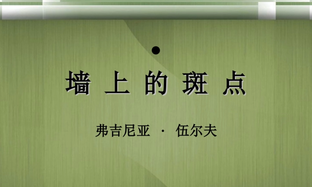 高中语文(墙上的斑点)课件4 新人教版选修 课件