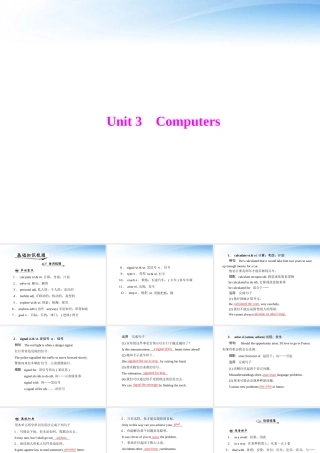 高考英语第一轮 基础知识梳理复习Unit3 Computers课件 新人教版必修2 课件