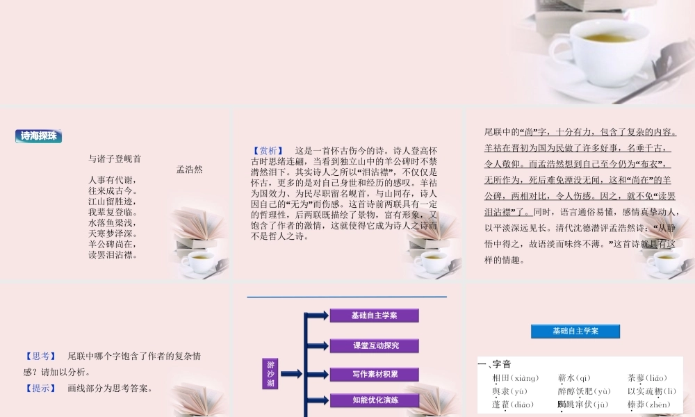 高中语文 选修大全 第六单元游沙湖精品课件 新人教版 课件