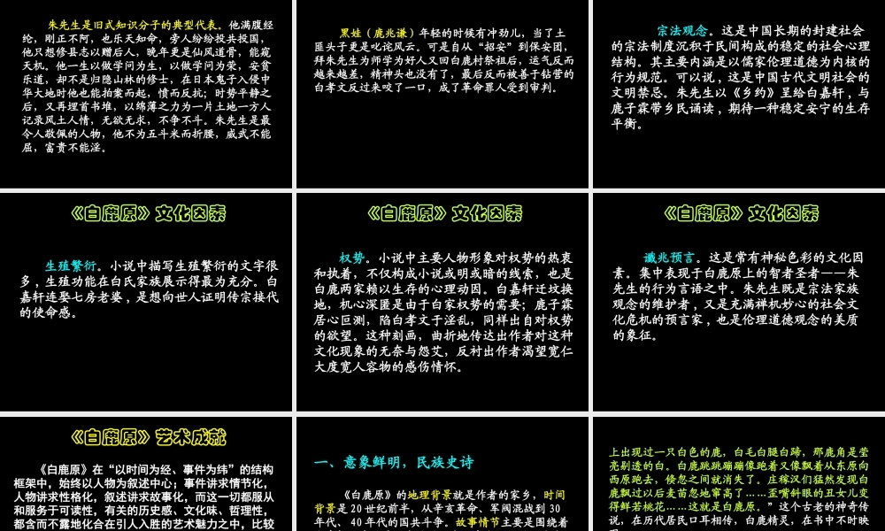 高中语文(白鹿原)课件 新人教版选修中国小说欣赏 课件