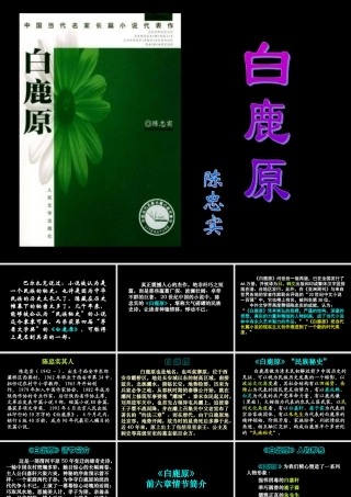 高中语文(白鹿原)课件 新人教版选修中国小说欣赏 课件