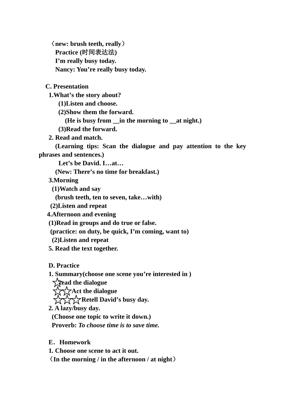 Unit7Abusyday(教案)_第2页