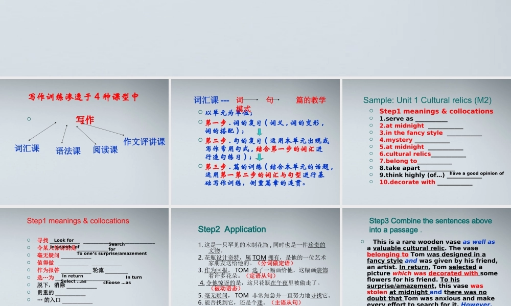 高三英语 有效作文训练课件