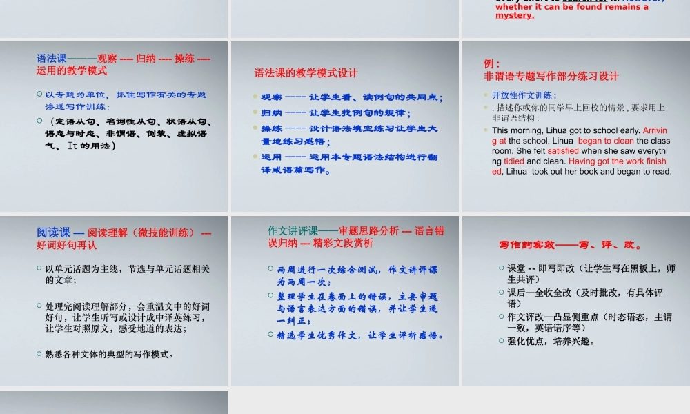高三英语 有效作文训练课件