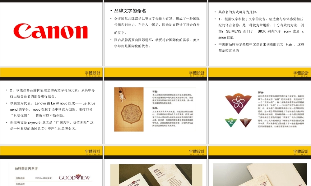 《品牌文字设计及命名》