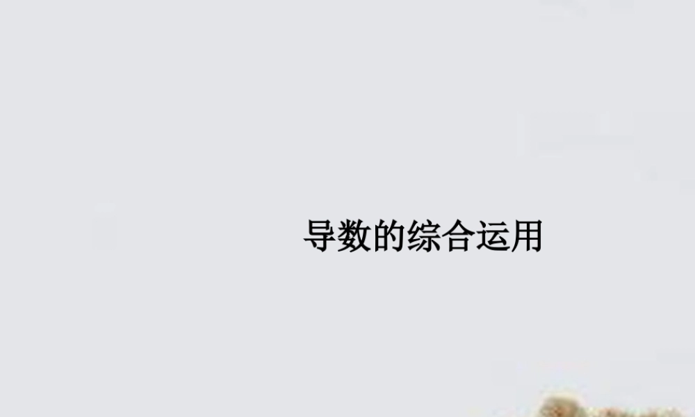 高考数学 常见题型 导数的综合运用课件