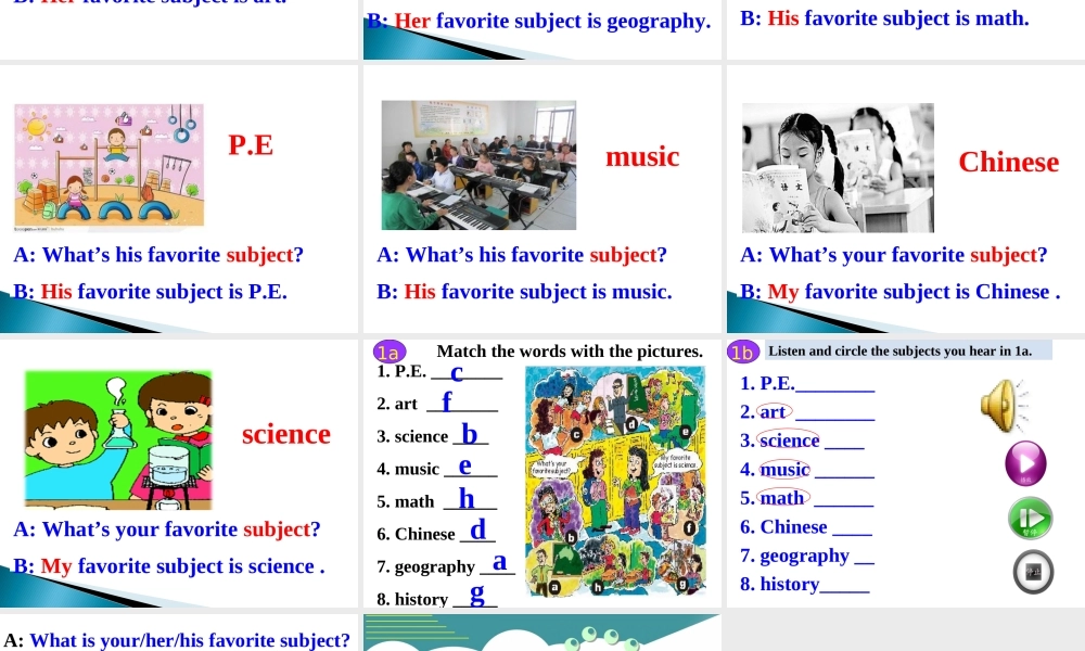 Unit-9-Section-A-1a-1c课件