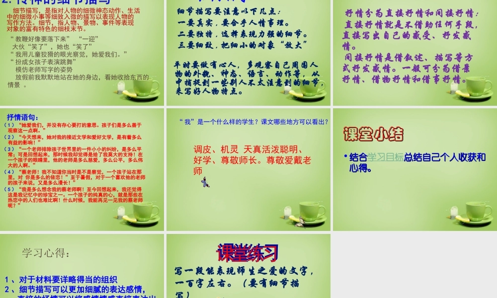 秋七年级语文上册 6(我的老师)课件4 (新版)新人教版 课件