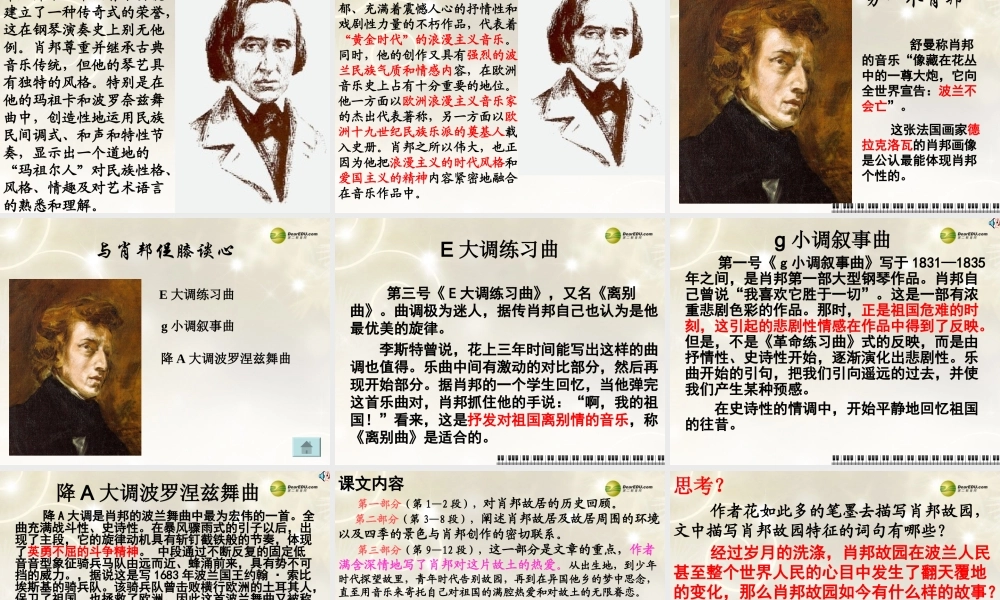 高中语文 肖邦复习课件