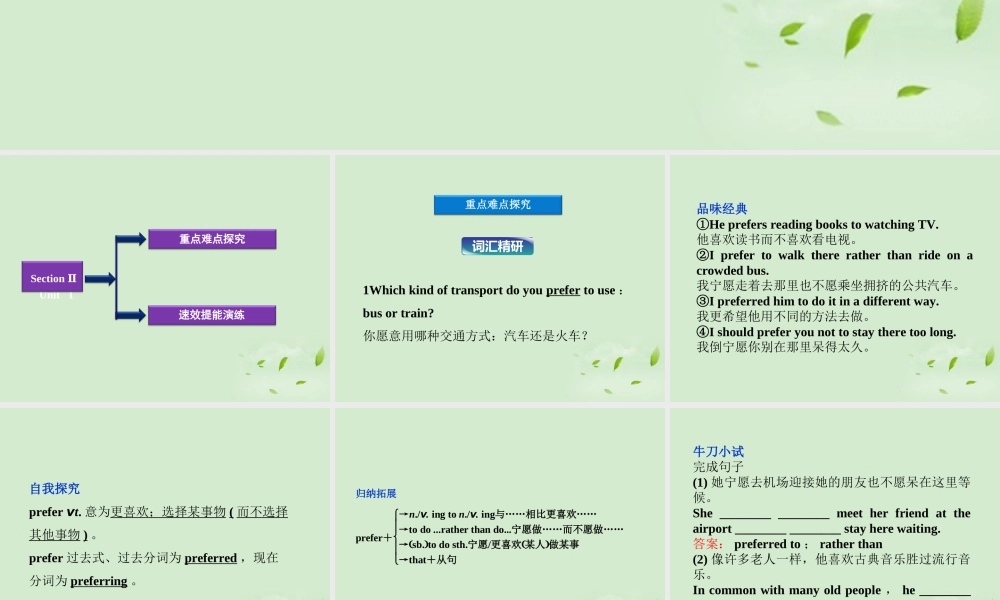 高中英语 Unit 3 Section Ⅱ Warming Up & Reading－Language Points课件 新人教版必修1 课件