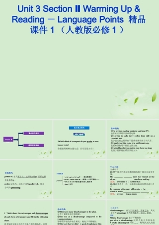 高中英语 Unit 3 Section Ⅱ Warming Up & Reading－Language Points课件 新人教版必修1 课件