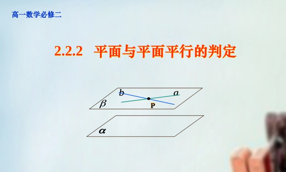 高一数学 平面与平面平行的判定定理课件