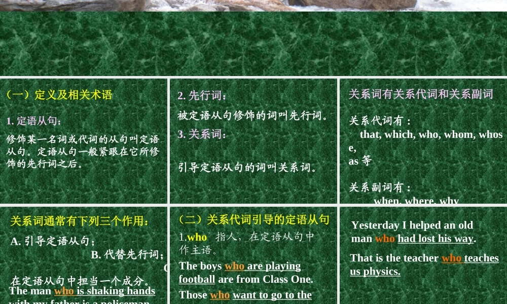 高考英语语法复习 定语从句课件