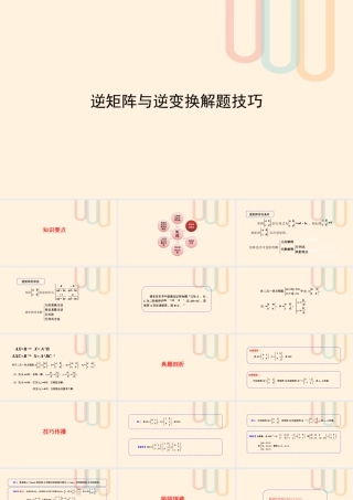 高中数学 第3讲 逆矩阵与逆变换的解题技巧素材 新人教A版选修4 2 素材