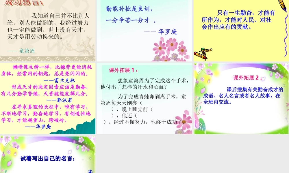 《说勤奋》课件