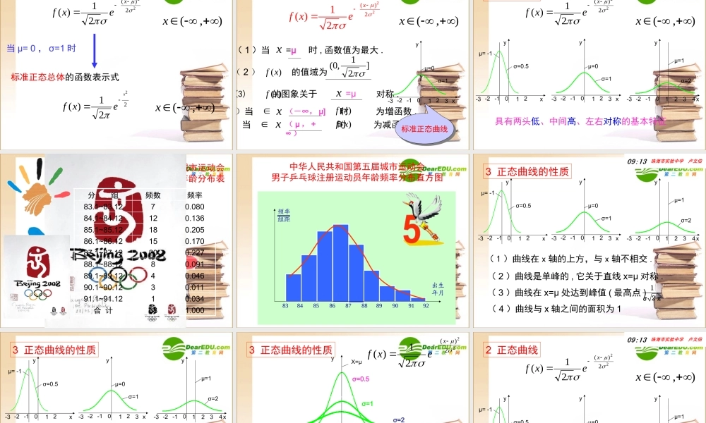 高中数学第二章正态分布课件新人教A版选修2-3 课件