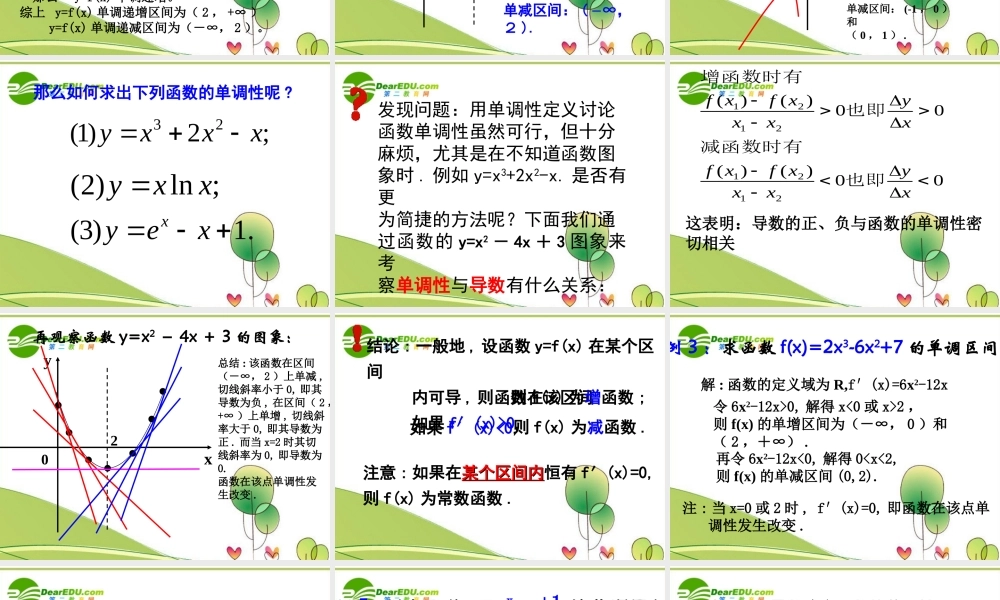 高中数学 331单调性课件 新人教A版选修2-2 课件