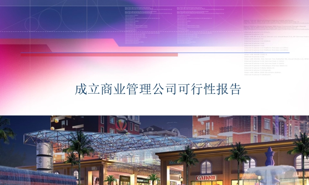 成立商业管理公司可行性报告：商业地产公司成立的可行性研究