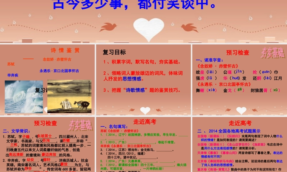 高中语文第三专题 诗情鉴赏 课件苏教版必修2 课件