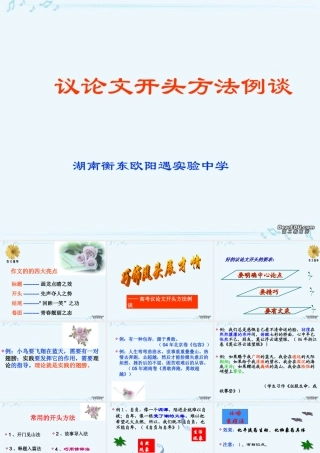 高考语文议论文开头方法例谈课件 新课标 人教版 课件