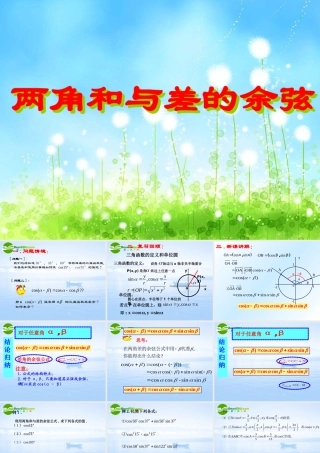 高中数学 两角和与差的余弦 课件苏教版必修4 课件