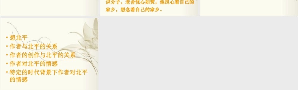 高中语文月是故乡明之想北平 教学课件苏教版必修1 课件