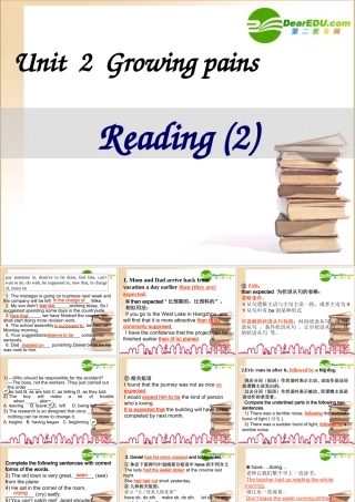 高中英语 Unit 2 Reading language points课件 牛津版必修1 课件