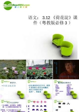 高中语文 312(荷花淀)课件 粤教版必修3 课件