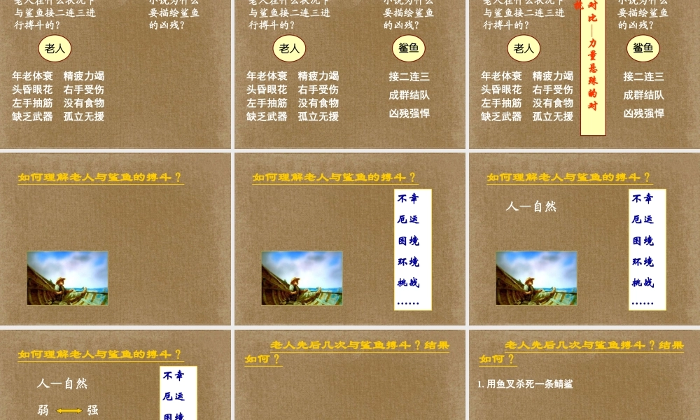 高一语文(老人与海)课件(1)新人教版 课件