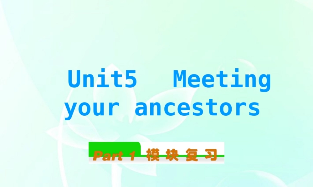 高中英语总复习 Unit5　Meeting your ancestors课件 新人教版选修8 课件