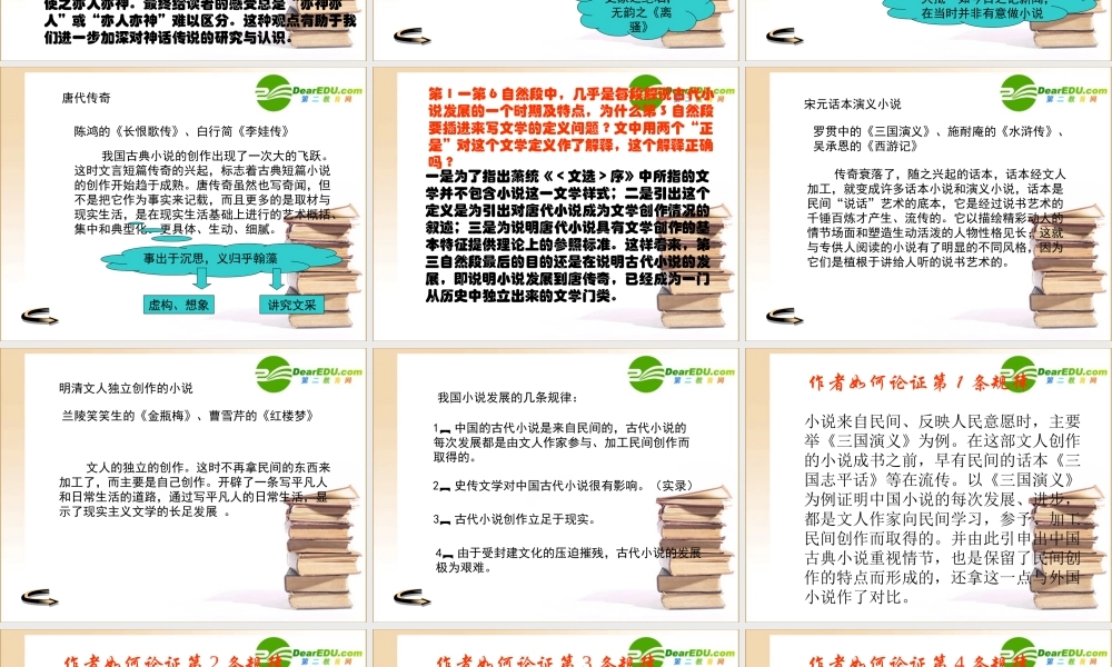 高中语文：(我国古代小说的发展及其规律1)课件