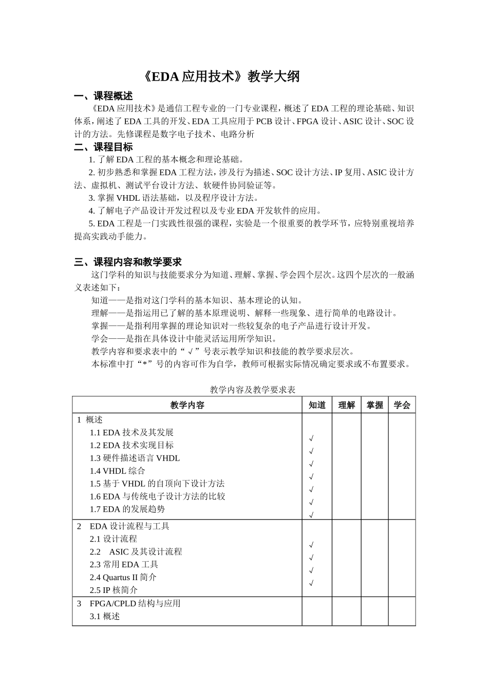 《EDA应用技术》教学大纲_第1页