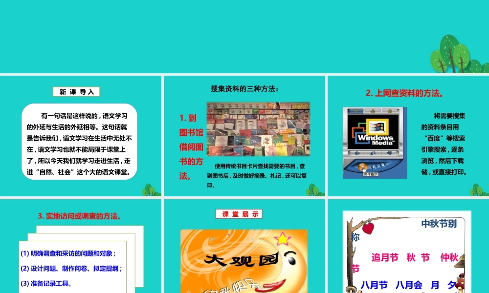 秋八年级语文上册 第六单元 综合性学习课件 新人教版 课件