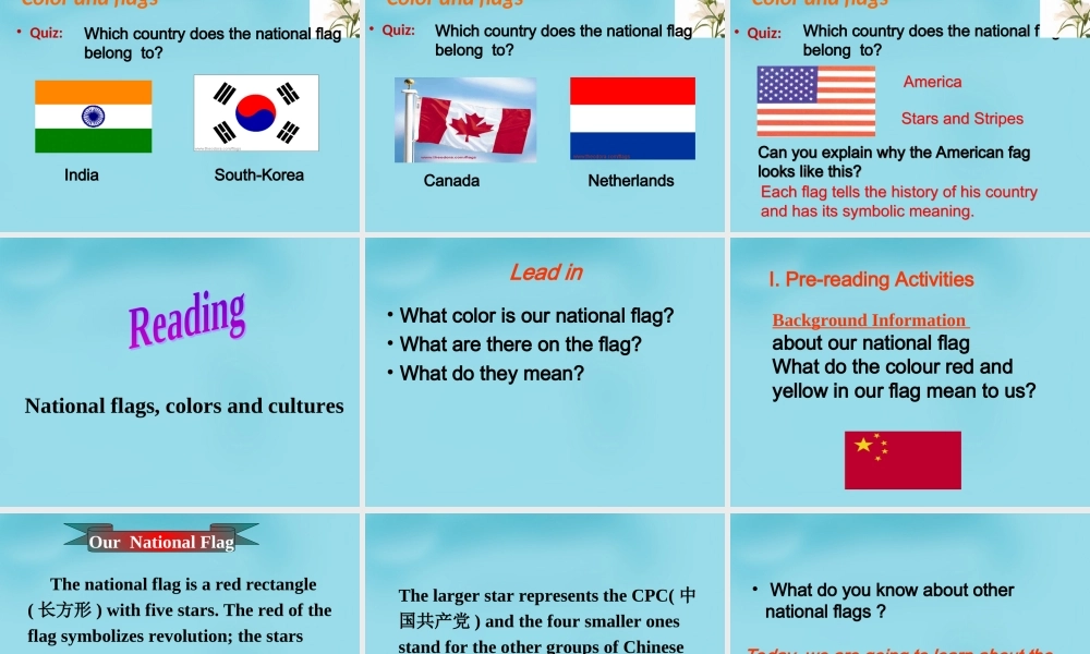 高中英语(Unit3 The meaning of colour)Welcome to the unit课件 牛津译林版选修9 课件