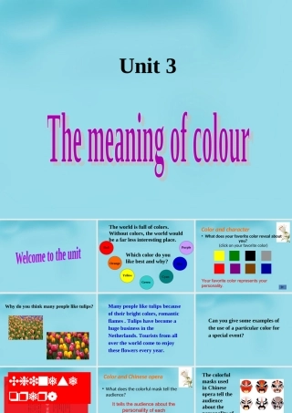 高中英语(Unit3 The meaning of colour)Welcome to the unit课件 牛津译林版选修9 课件
