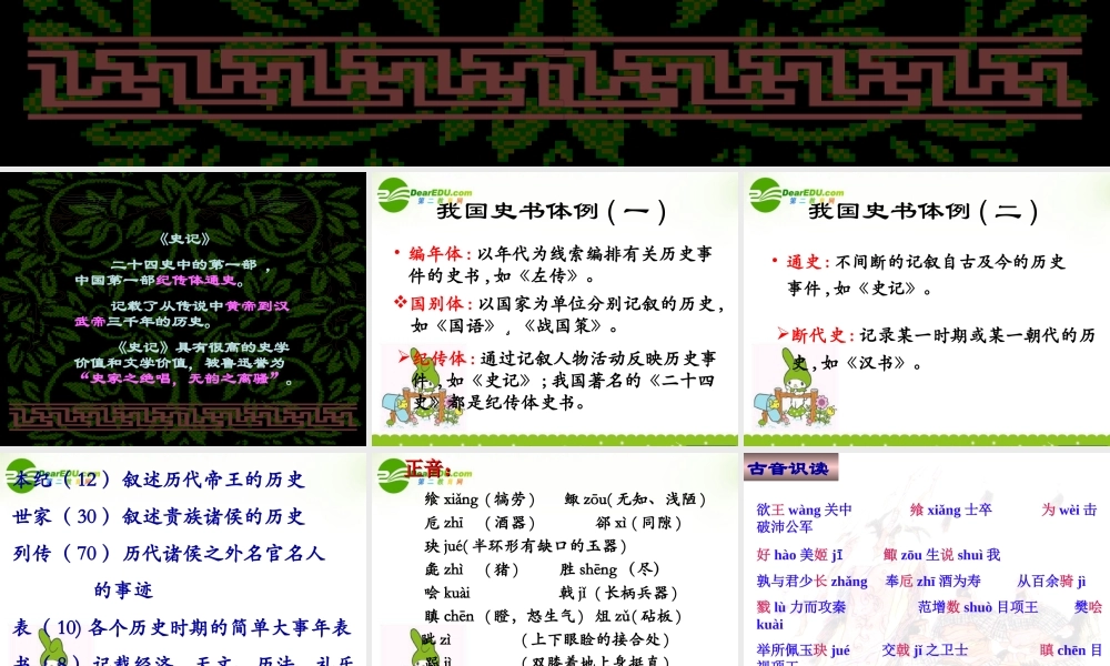 高中语文 2.6(鸿门宴)课件 新人教版必修1 课件