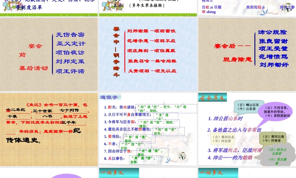 高中语文 2.6(鸿门宴)课件 新人教版必修1 课件