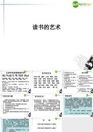 高中语文(读书的艺术)课件 鲁教版必修1 课件