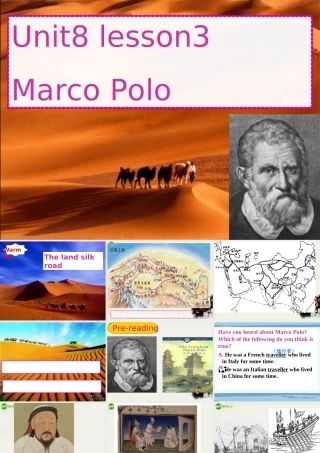 高中英语 Unit8 lesson3 Marca Polo课件 北师大版必修3 课件