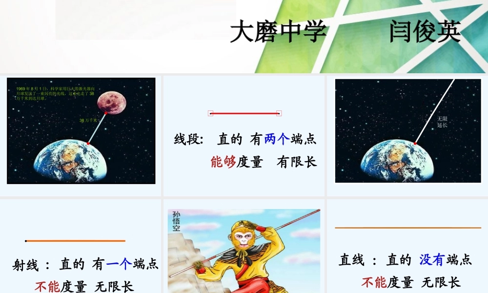 小学数学北师大2011课标版四年级《线的认识》