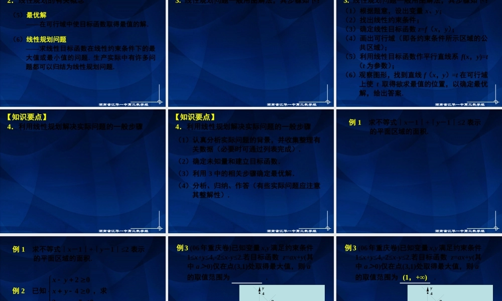 高中数学(第41讲 简单的线性规划)课件