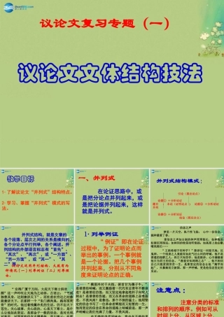 高考语文 议论文并列式结构课件